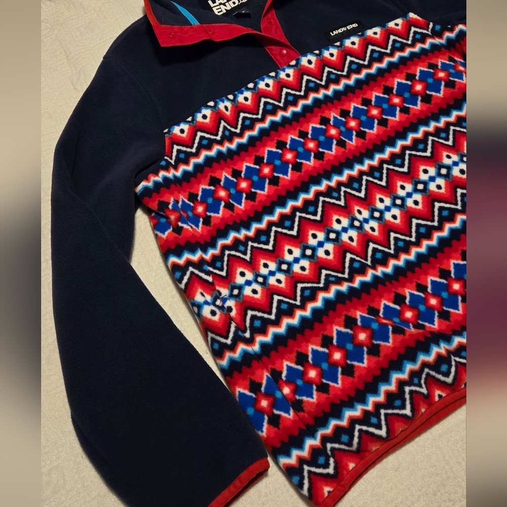 Lands' End Southwestern Pattern Pullover, Size Sm… - image 3